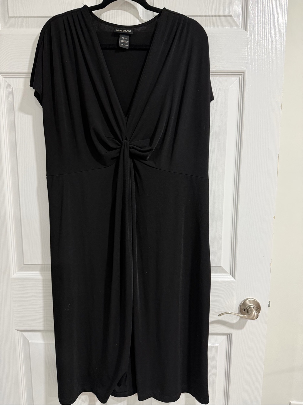 Lane Bryant Black Knot-Front Midi Dress